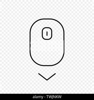 Scorrere verso il basso il mouse del computer icona sullo sfondo trasparente Illustrazione Vettoriale