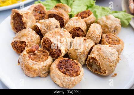 Hoi jo fritte carne di granchio rotoli chinese asia cultura in vacanza Foto Stock