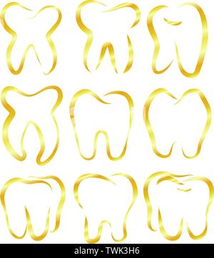 Si tratta di un'icona illustrazione di un dente ed elegante. Illustrazione Vettoriale