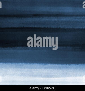 Navy Blue acquerello sfondo texture. Abstract grunge dipinte a mano carta acquerello sfondo con strisce. Foto Stock
