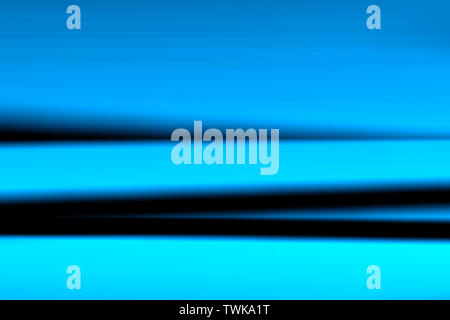 Colorato luminoso astratto sfondo sfocato. Linee e curve e texture in nero, blu e toni di colore ciano. Configurazione a strisce. Foto Stock