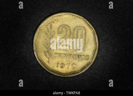 Argentina 20 centavos, 1970-1976 Foto Stock