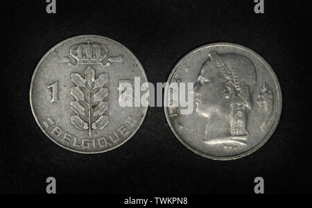 Belgio 1 franc, 1954 Foto Stock