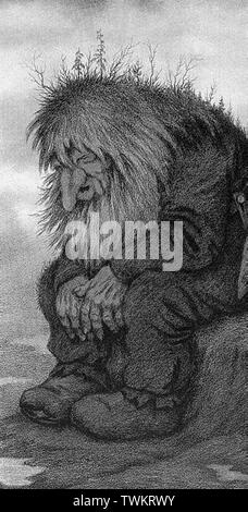 Theodor Kittelsen - Troll meraviglie come vecchia è Trollet Som Grunner Gammelt Hvor Det Er 1911 Foto Stock