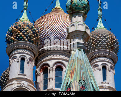 La chiesa ortodossa di San Basilio, chiesa ortodossa russa a San Remo, Riviera di Ponente, Liguria, Italia Foto Stock