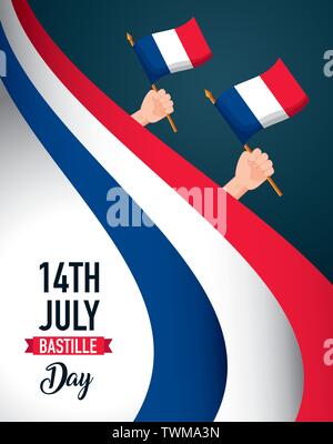 Felice il giorno della Bastiglia Illustrazione Vettoriale