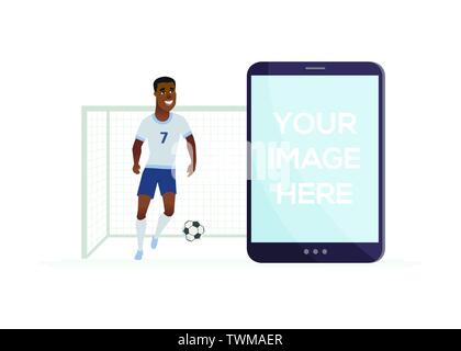 I giocatori di calcio - colorata cartoon persone illustrazione dei caratteri Illustrazione Vettoriale