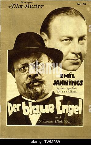 EMIL JANNINGS come il Professor Immanuel Rath Marlene Dietrich come Lola Lola BLUE ANGEL / Der blaue Engel 1930 Direttore Josef von Sternberg romanzo Heinrich Mann Universum Film / Universum Tonfilm / Paramount Pictures (USA) / Wardour Films (UK) Foto Stock