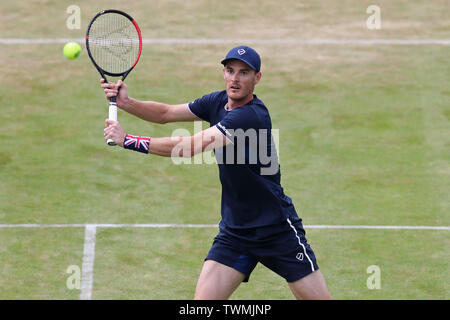 Londra, Regno Unito. Il 21 giugno 2019. Jamie Murray (GBR) al netto durante la classica struttura i campionati di tennis presso il Queen's Club, West Kensington venerdì 21 giugno 2019. (Credit: Jon Bromley | MI News) Credito: MI News & Sport /Alamy Live News Foto Stock