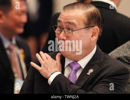 Bangkok, Tailandia. Il 22 giugno, 2019. Philippine Affari Esteri Segretario Teodoro Locsin, assiste l'ASEAN la riunione dei Ministri degli Esteri a Bangkok, in Thailandia. Credito: SOPA Immagini limitata/Alamy Live News Foto Stock