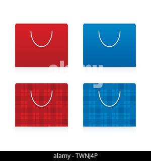 Semplice e modellato sacchetti. Borse per lo shopping su sfondo bianco. Illustrazione Vettoriale