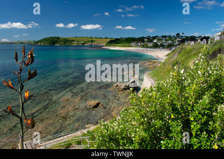 Attraverso Gyllyngvase Beach Foto Stock