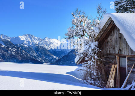 Idilliaco la natura alpina in Algovia invernale Foto Stock