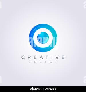 Cerchio Eyeball illustrazione vettoriale di clipart Design Logo Symbol modello. Illustrazione Vettoriale