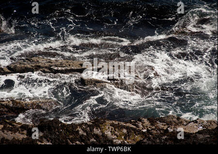 Decimato la parete del porto, PORT ERIN, Isola di Man e Isole britanniche Foto Stock