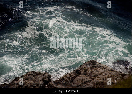 Decimato la parete del porto, PORT ERIN, Isola di Man e Isole britanniche Foto Stock