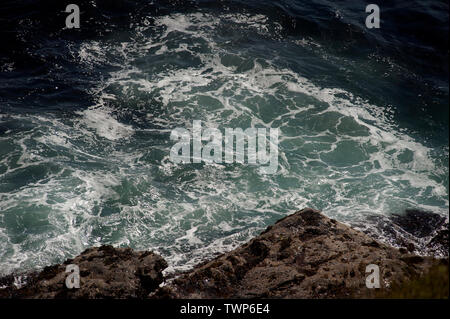 Decimato la parete del porto, PORT ERIN, Isola di Man e Isole britanniche Foto Stock