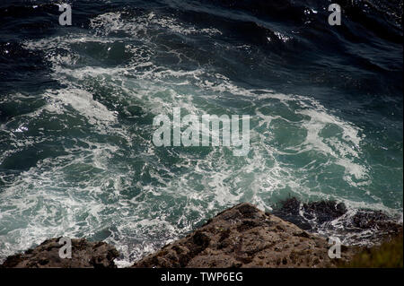 Decimato la parete del porto, PORT ERIN, Isola di Man e Isole britanniche Foto Stock