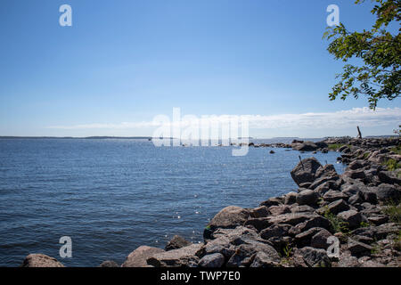 Vista da Katariina Seaside Park in Kotka, in Finlandia Foto Stock