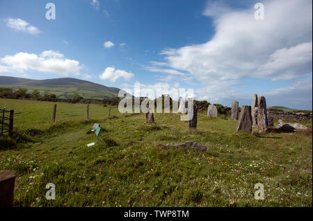 Cashtal yn Ard sito sepolcrale, Maughold, Nord dell' Isola di Man, Isole britanniche Foto Stock