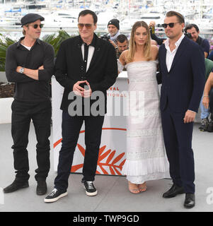 Una volta in Hollywood foto chiamata presso la 72a Cannes Film Festival con: Brad Pitt, Leonardo DiCaprio, Quentin Tarantino, Margot Robbie dove: Cannes, Regno Unito quando: 22 maggio 2019 Credit: WENN.com Foto Stock