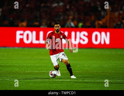 Il Cairo, Egitto. Il 21 giugno, 2019. Abdallah Mahmoud detto Mohamed Bekhit d'Egitto durante la Coppa d'Africa delle Nazioni match tra Egitto e Zimbabwe a Il Cairo International Stadium di Ulrik Pedersen/CSM/Alamy Live News Foto Stock