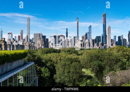 Skyline come visto da Central Park, guardando verso sud, NYC, STATI UNITI D'AMERICA Foto Stock