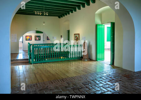 Sala principale, Fort Conde de Mirasol Museum (ca. 1845), Isabel Segunda, Vieques, Puerto Rico Foto Stock