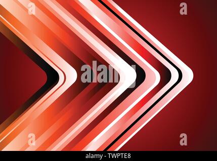 Astratto tono rosso freccia linea tecnologia design moderno lusso futuristico sfondo illustrazione vettoriale. Illustrazione Vettoriale