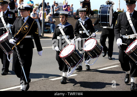 Bognor Regis, West Sussex, Regno Unito. Azione da Bognor Regis Forze Armate giorno 2019 includente una apparizione come ospite dal Chelsea pensionati. Sabato 22 Giugno 2019 © Sam Stephenson/Alamy Live News. Foto Stock