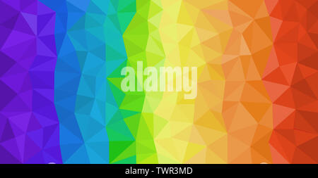 Abstract colori Arcobaleno bacground con triangoli bassa poli Foto Stock