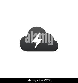 Il cloud lightning icona di ricarica. Illustrazione di vettore isolato su sfondo bianco Illustrazione Vettoriale