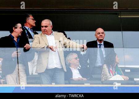 22 giugno 2019, Corinzi Arena Stadium, Sao Paulo, Brasile; Copa America torneo internazionale di calcio, brasile contro il Perù; Gianni Infantino, presidente della FIFA in stand per guardare la partita Foto Stock