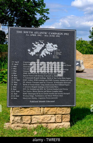 Atlantico Sud Campagna 1982 Memorial presso il National Memorial Arboretum, Alrewas, Staffordshire, England, Regno Unito Foto Stock