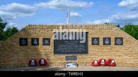 Atlantico sud medaglia Associazione Memorial presso il National Memorial Arboretum, Alrewas, Staffordshire, England, Regno Unito Foto Stock