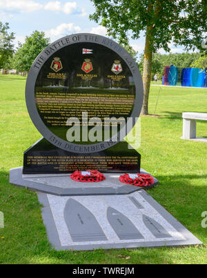 La battaglia del River Plate Memorial presso il National Memorial Arboretum, Alrewas, Staffordshire, England, Regno Unito Foto Stock