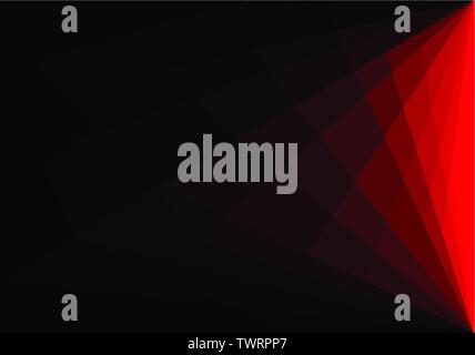 Abstract luce rossa poligono nero moderno sfondo futuristico illustrazione vettoriale Illustrazione Vettoriale