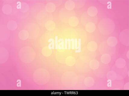 Abstract giallo luce rosa bokeh sfondo di lusso illustrazione vettoriale. Illustrazione Vettoriale