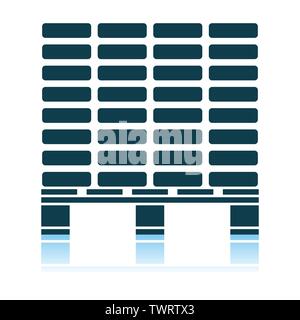 Icona della costruzione pallet. Ombra di Design di riflessione. Illustrazione Vettoriale. Illustrazione Vettoriale