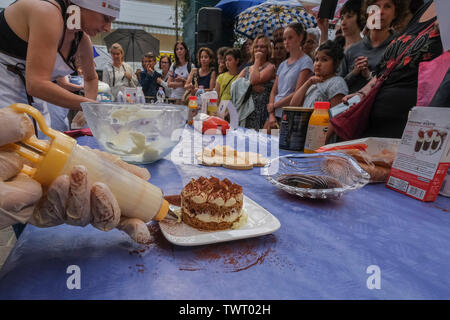 Bibione - 23 giugno: una tappa del tiramisù Coppa del Mondo ha avuto luogo a Bibione, la finale si svolgerà in Treviso. Foto Stock