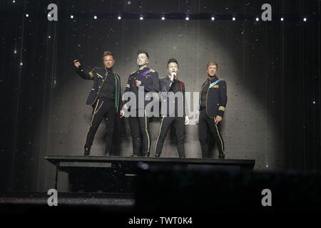Westlife performing a Belfast, Irlanda del Nord con: Westlife dove: Belfast N Ireland, Regno Unito quando: 22 maggio 2019 Credit: WENN.com Foto Stock