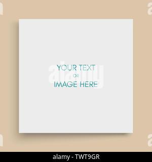 Foglio di carta bianco. Elemento per la pubblicità e il messaggio promozionale. 3d illustrazione vettoriale per il design. Illustrazione Vettoriale