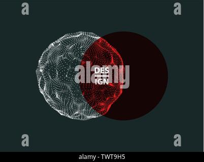 Sfera astratta. Array con particelle di dinamica. Scienza e tecnologia moderna elemento. Illustrazione Vettoriale. Illustrazione Vettoriale