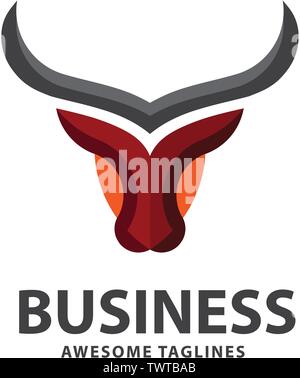 Abstract semplice testa di toro vettore concetto logo illustrazione, testa di Buffalo logo, testa di toro logo Illustrazione Vettoriale