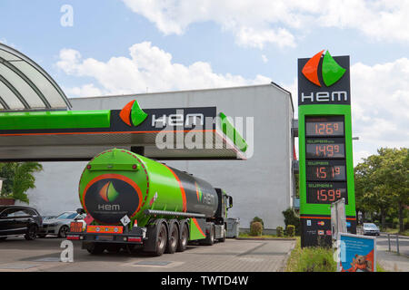 HEM stazione di gas a Berlino, Germania Foto Stock