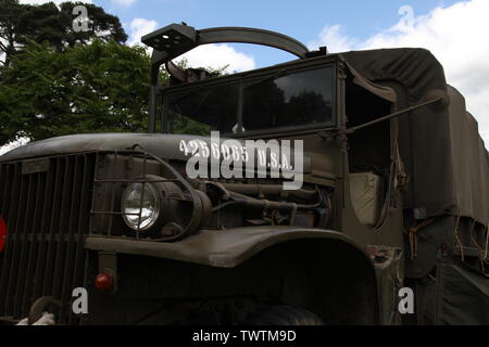 Un verde, WW2 esercito americano carrello da General Motor Company, GMC Prestone 42, a distanza ravvicinata Foto Stock