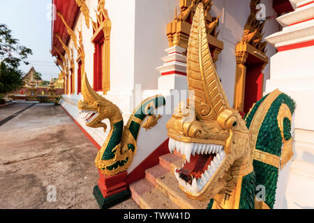 VIENTIANE, LAOS - marzo 2019; le teste in That Luang Tai tempio Foto Stock