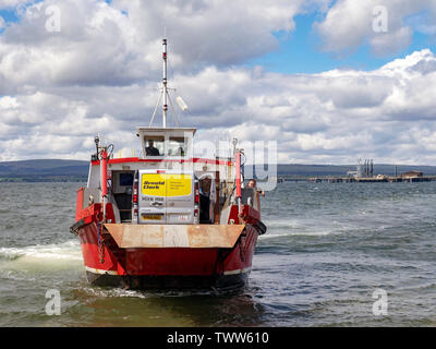 Il Cromarty Nigg al traghetto a Cromarty, Black Isle, Ross and Cromarty, Scotland, Regno Unito. Questo è uno dei più piccoli traghetti nel Regno Unito. Foto Stock