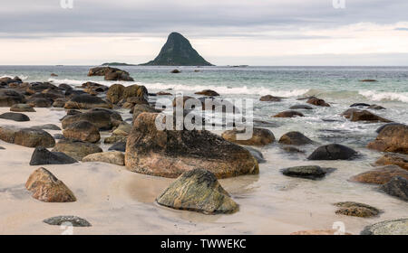 Bleiksøya birdcliff, Bleik, Andenes, Vesteralen, Andoya, Norvegia. Foto Stock