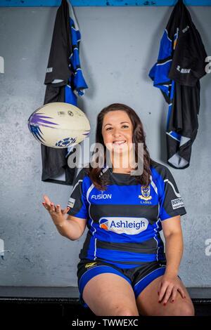 Femmina giocatore di rugby foto Copyright Chris Watt Tel - 07887 554 193 info@chriswatt.com www.chriswatt.com Foto Stock